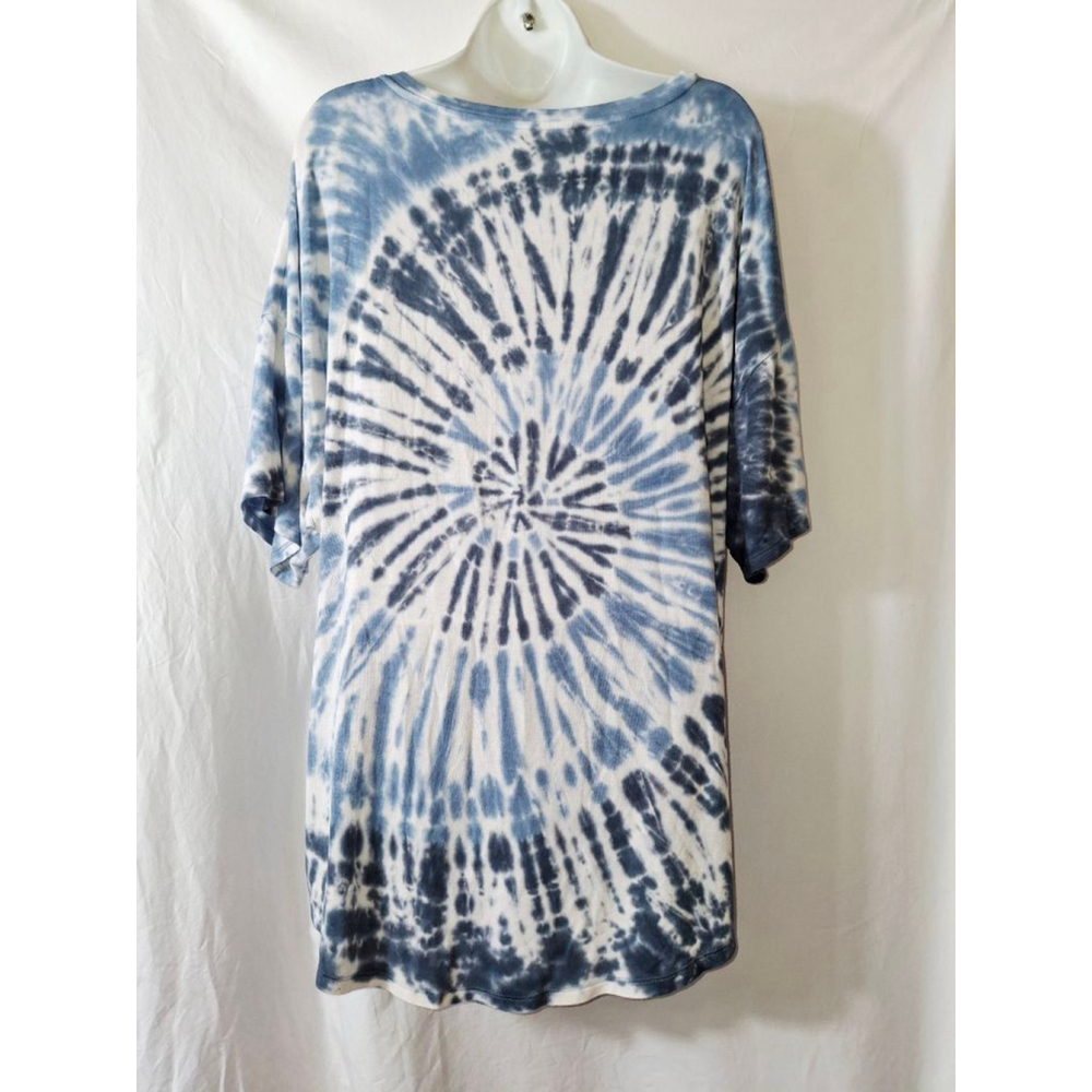American Eagle soft & sexy Tie-Dye Short Sleeve Tee XL Blue & White boho hippie - Picture 2 of 3